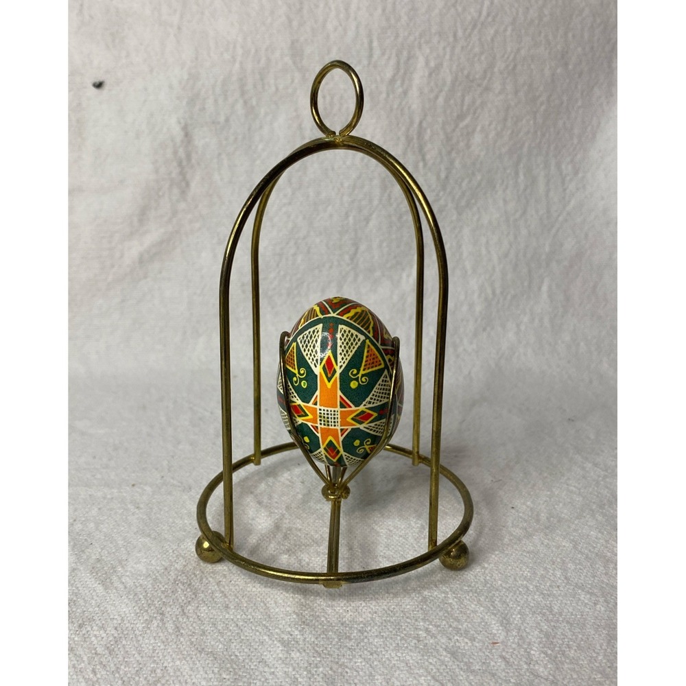 Decorative Egg With Gold Toned Egg Stand